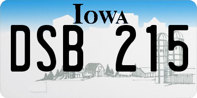 IA license plate DSB215