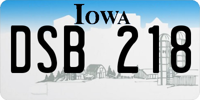 IA license plate DSB218