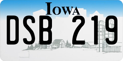 IA license plate DSB219
