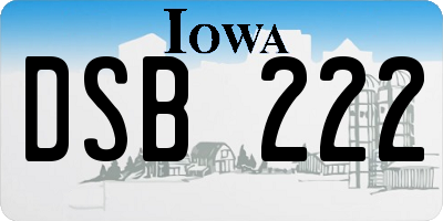 IA license plate DSB222