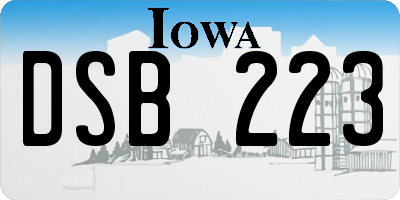 IA license plate DSB223