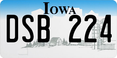 IA license plate DSB224