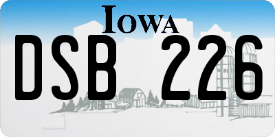 IA license plate DSB226