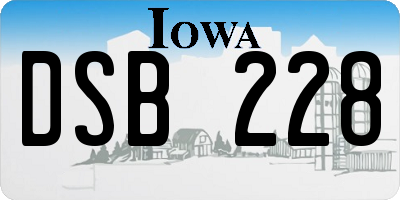 IA license plate DSB228