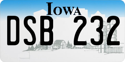 IA license plate DSB232