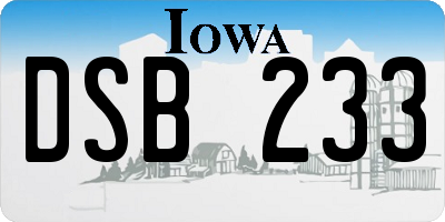 IA license plate DSB233