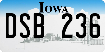 IA license plate DSB236