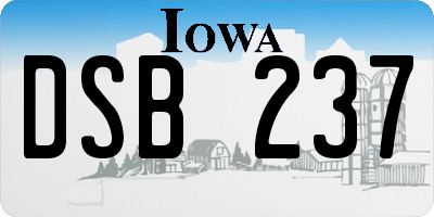 IA license plate DSB237