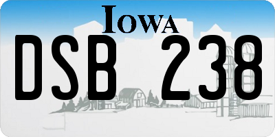 IA license plate DSB238