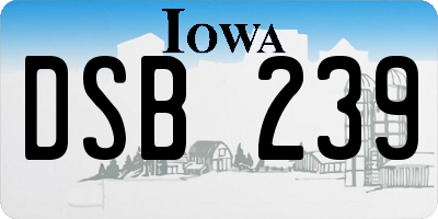 IA license plate DSB239