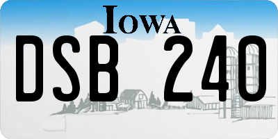 IA license plate DSB240