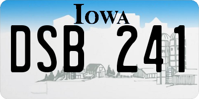 IA license plate DSB241