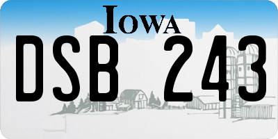 IA license plate DSB243