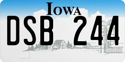 IA license plate DSB244