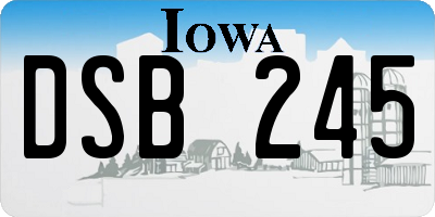 IA license plate DSB245