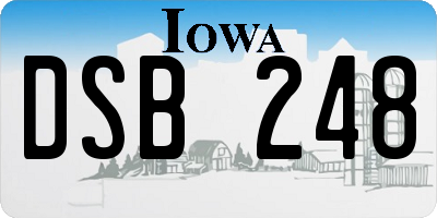 IA license plate DSB248