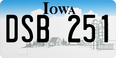 IA license plate DSB251