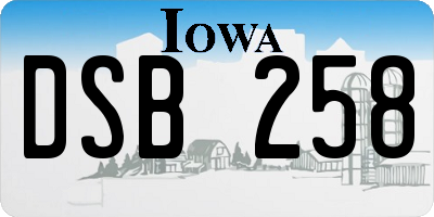 IA license plate DSB258