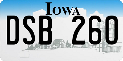 IA license plate DSB260
