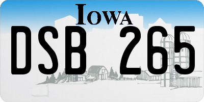IA license plate DSB265