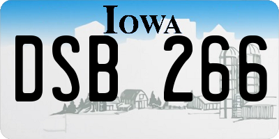 IA license plate DSB266