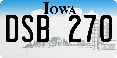 IA license plate DSB270