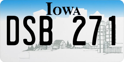 IA license plate DSB271