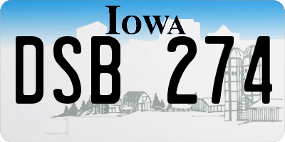 IA license plate DSB274