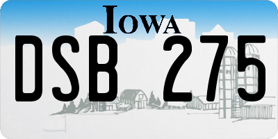 IA license plate DSB275