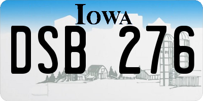 IA license plate DSB276