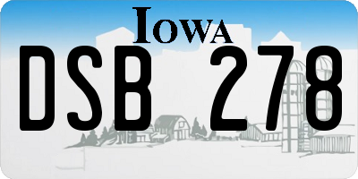 IA license plate DSB278