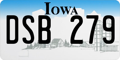 IA license plate DSB279