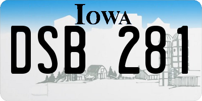 IA license plate DSB281