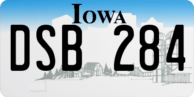 IA license plate DSB284
