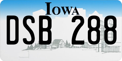IA license plate DSB288