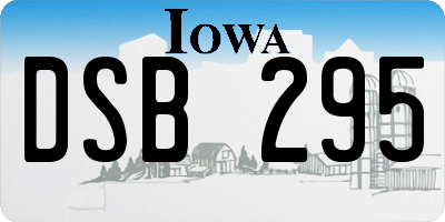 IA license plate DSB295