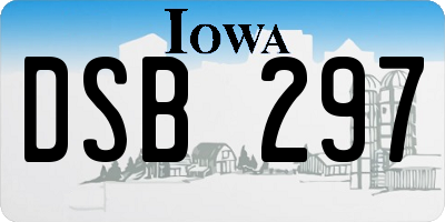 IA license plate DSB297