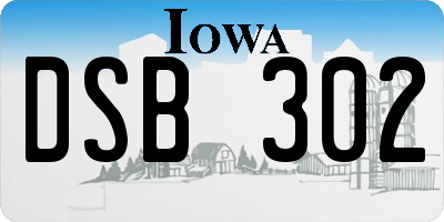IA license plate DSB302