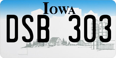 IA license plate DSB303