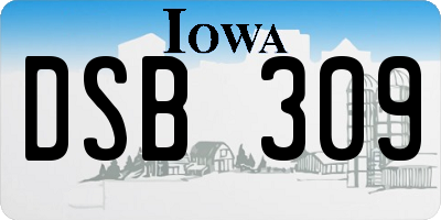 IA license plate DSB309