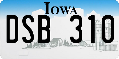IA license plate DSB310