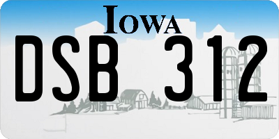 IA license plate DSB312