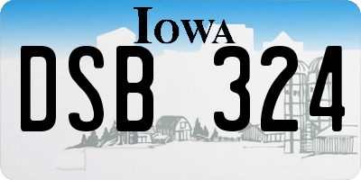 IA license plate DSB324