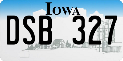 IA license plate DSB327