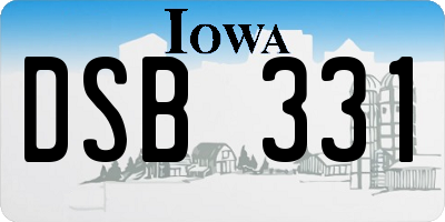 IA license plate DSB331