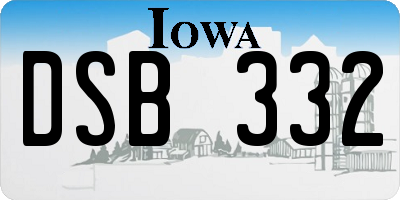 IA license plate DSB332