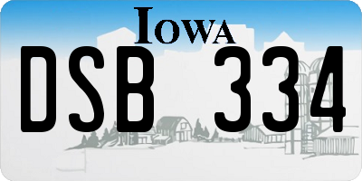 IA license plate DSB334