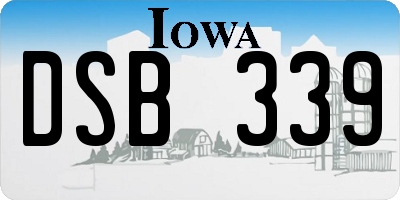 IA license plate DSB339