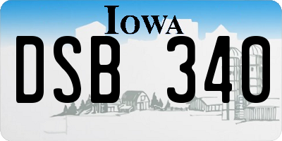IA license plate DSB340