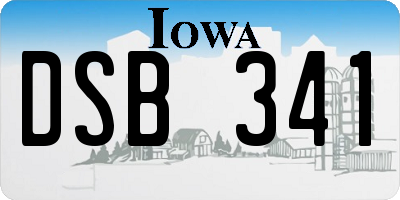 IA license plate DSB341